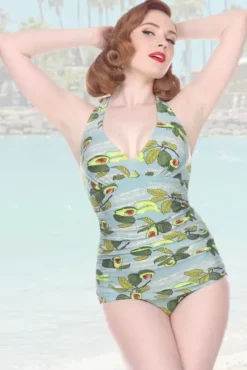 Avocado W/ Halter Ruched By>Bettie Page Online