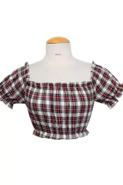 Bettie Mae Top White Plaid>Bettie Page Sale
