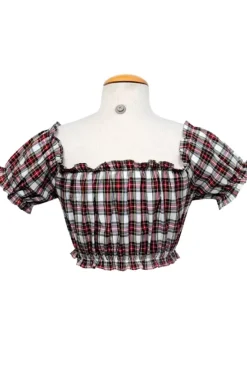 Bettie Mae Top White Plaid>Bettie Page Sale