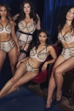 Dakota Snake High Apex Bra W/ Overbust Straps (Black/Peach)>Bettie Page Outlet
