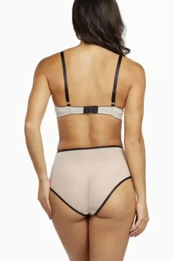 Dakota Snake High Apex Bra W/ Overbust Straps (Black/Peach)><noscript><img width=