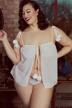 Dolores Pom Pom Chemise (Baby Pink)>Bettie Page Hot