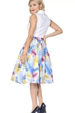Ellie Skirt (Leaves) By>Bettie Page Clearance
