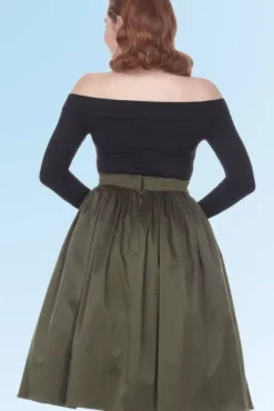 Ellie Skirt (Olive) By>Bettie Page Discount