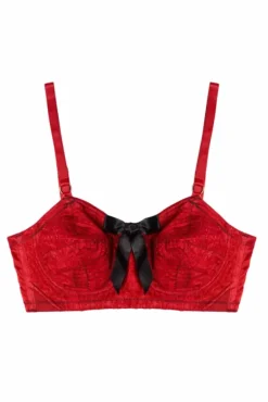 Elsie Spiral Stitch Bullet Bra (Red)><noscript><img width=