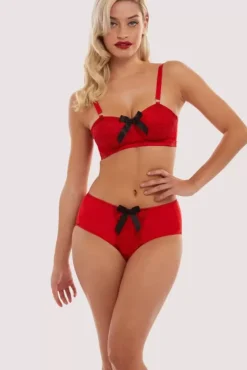 Elsie Spiral Stitch Bullet Bra (Red)><noscript><img width=