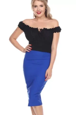 High Time Skirt (Royal) By>Bettie Page