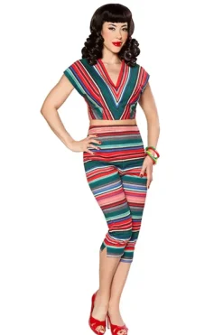 Honey Bop Capri (Serape Stripe) By>Bettie Page Clearance