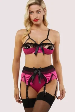 Inga Pink Ruffle Suspender Belt><noscript><img width=