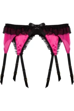 Inga Pink Ruffle Suspender Belt><noscript><img width=