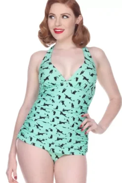 Kitty Kats Halter Ruched>Bettie Page Clearance