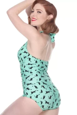 Kitty Kats Halter Ruched>Bettie Page Clearance