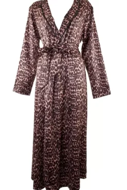 Leopard Print Satin Robe By><noscript><img width=