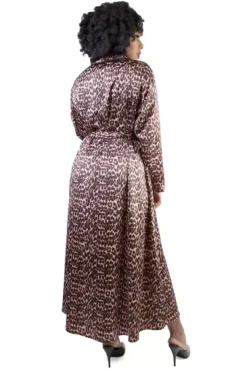 Leopard Print Satin Robe By><noscript><img width=