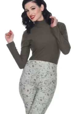 Oh La La Long Sleeve Top (Olive)>Bettie Page New
