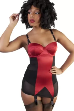 Shaping Corsolette (Black/Red)>Bettie Page