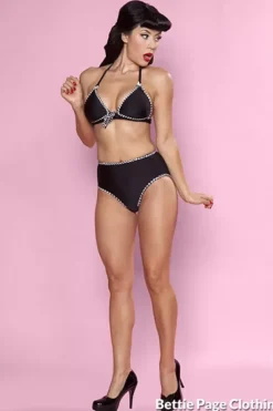 Swatch W/ Braid Trim (Black/White) By>Bettie Page Online