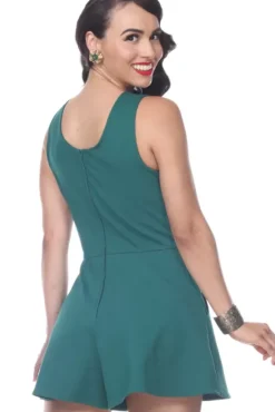 Sweetheart Romper (Green) By>Bettie Page New