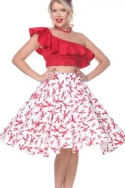 Swing Skirt (Lobster) By>Bettie Page Sale