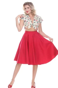 Swing Skirt (Red) By>Bettie Page