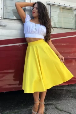 Swing Skirt (Yellow) By>Bettie Page