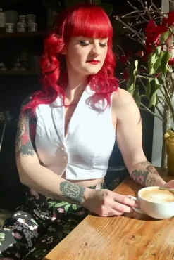 Tucson Top (Off-White) By>Bettie Page Clearance
