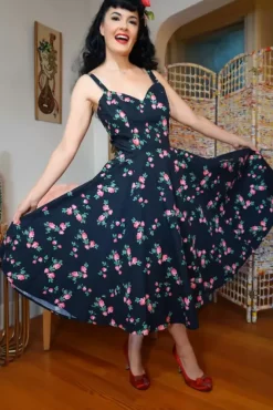 Vera Dress (Rosebud)>Bettie Page Outlet